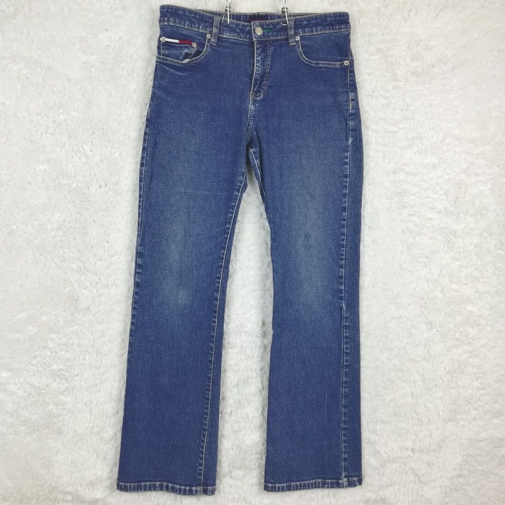 Vtg Tommy‎ Hilfiger Womens Jeans 90's Boot Cut Denim Y2K Medium Wash Mid Rise 11